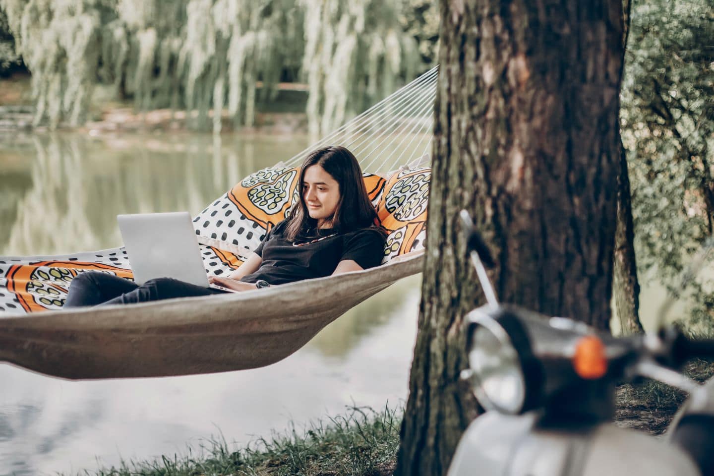 reading in a hammock