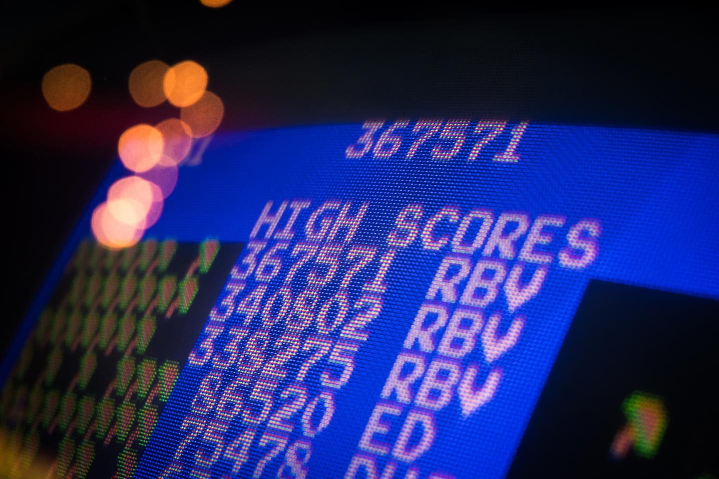 High scores on an arcade game