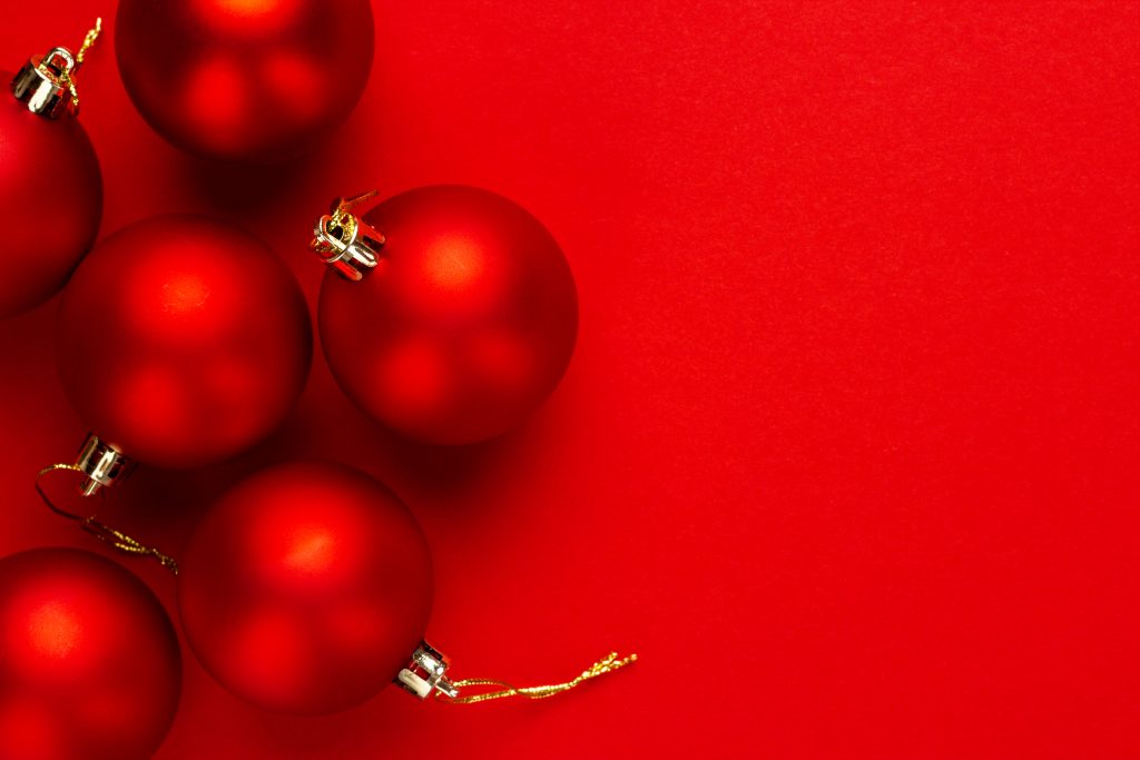 Red decorations on a red background