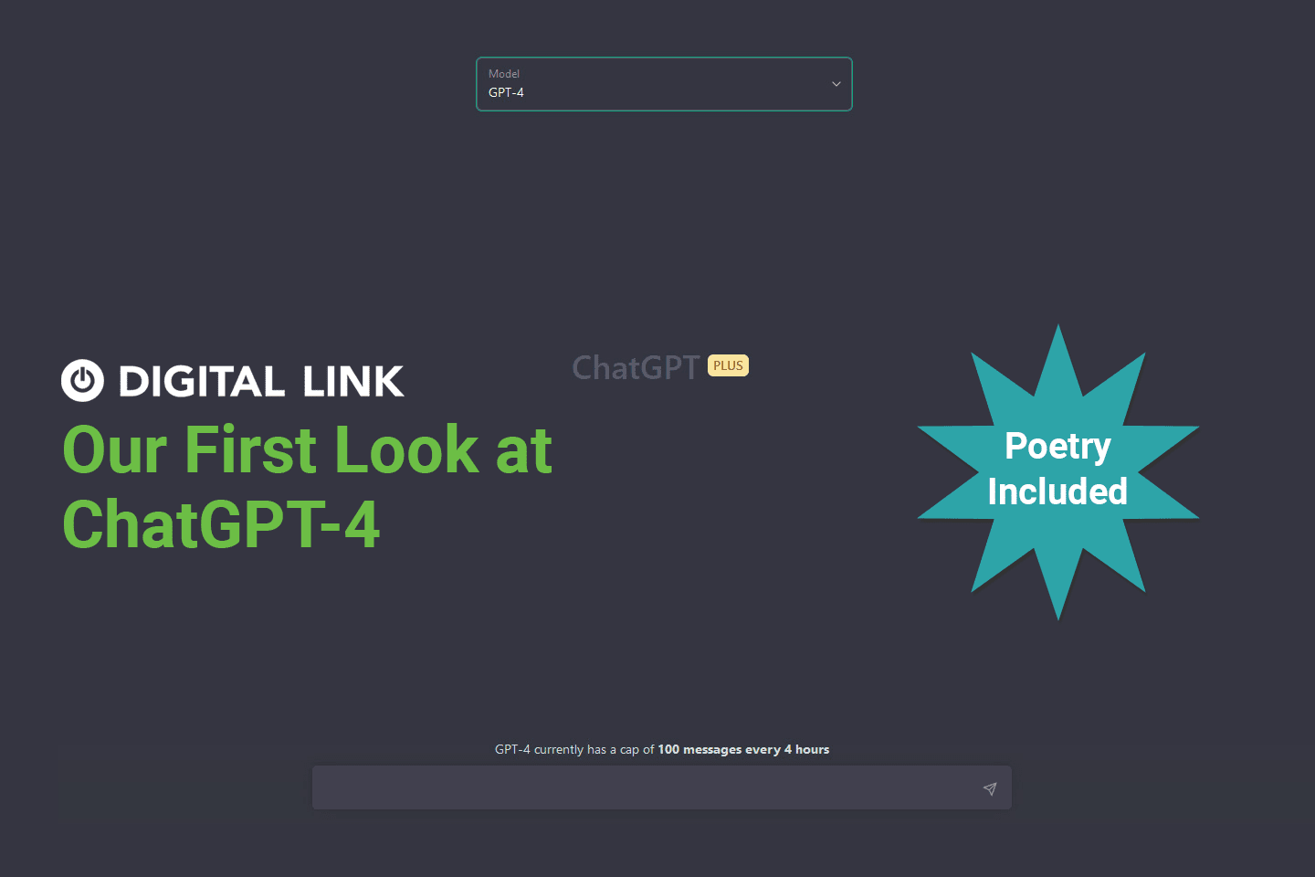 Digital Link's first look at ChatGPT-4, screenshot of browser